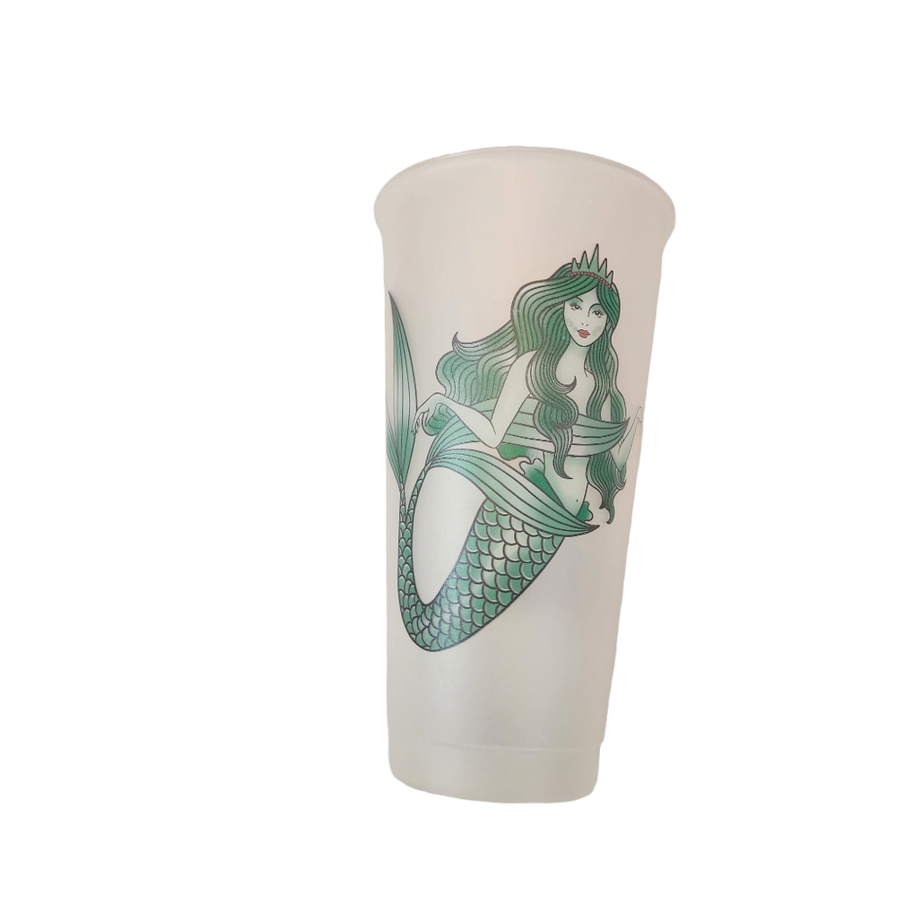 Starbucks Cold Drink Tumbler NO Lid Pre Owned Condition Frosted Siren Mermaid